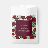 ブルゴーニュモダンフローラウォーターカラーエレガントな結婚式 フェイバーバッグ (正面)