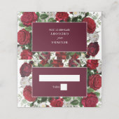 ブルゴーニュモダンフローラウォーターカラーエレガントな結婚式 プレイスカード (外部開封)