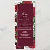 ブルゴーニュモダンフローラウォーターカラーエレガントな結婚式 メニュー (正面)