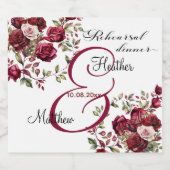 ブルゴーニュモダンフローラリハーサル結婚ディナー ビールラベル (シングルラベル)