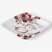 ブルゴーニュモダンフローラリハーサル結婚ディナー ペーパープレート (傾斜あり)