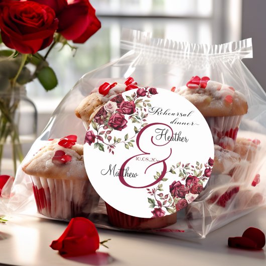 ブルゴーニュモダンフローラリハーサル結婚ディナー ラウンドシール