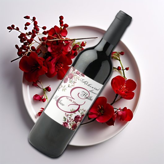 ブルゴーニュモダンフローラリハーサル結婚ディナー ワインラベル