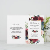 ブルゴーニュモダンフローラ折り畳み結婚式 プログラム (スタンド正面)