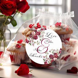 ブルゴーニュモダンフローラ結婚スクリプト ラウンドシール