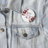 ブルゴーニュモダンフローラ結婚スクリプト 缶バッジ (インサイチュ)