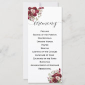 ブルゴーニュモダンフローラ結婚式プログラム (裏面)