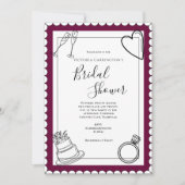 ブルゴーニュモダンブライダルシャワー 招待状 (正面)