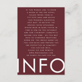 ブルゴーニュモダンマはっきりしたルーンビッ結婚グモノグラム エンクロージャーカード