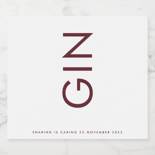 ブルゴーニュモダンマはっきりしたルーンモノグラムジン リキュールボトルラベル (シングルラベル)