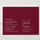 ブルゴーニュモダンミニマリスト結婚式 プログラム (正面/裏面)