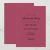 ブルゴーニュモダンミニマルバチェロレッテ 招待状 (正面/裏面)