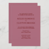 ブルゴーニュモダンミニマル結婚式招待状 招待状 (正面/裏面)