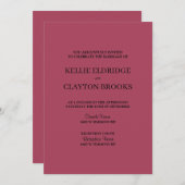 ブルゴーニュモダンミニマル結婚式招待状 招待状 (正面/裏面)