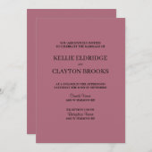 ブルゴーニュモダンミニマル結婚式招待状 招待状 (正面/裏面)