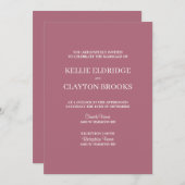 ブルゴーニュモダンミニマル結婚式招待状 招待状 (正面/裏面)