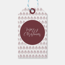 ブルゴーニュモダンメリークリスマスツリー ギフトタグ
