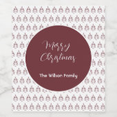 ブルゴーニュモダンメリークリスマスツリー ワインラベル (シングルラベル)