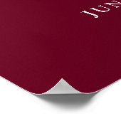 ブルゴーニュモダンモノグラ結婚ムの歓迎サイン ポスター (角)