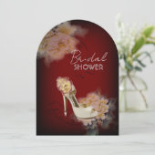 ブルゴーニュモダンヴィンテージ牡丹フローラブライダルシャワー 招待状 (スタンド正面)