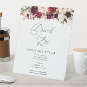 ブルゴーニュモダンーと赤面フローラデザートバー標識 台座サイン (インサイチュ)