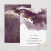 ブルゴーニュモダンーと金ゴールドブラシストローク日付を保存 (正面/裏面)