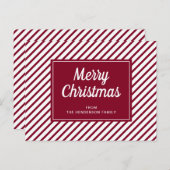 ブルゴーニュモダンーのストライプクリスマス ポストカード (正面/裏面)