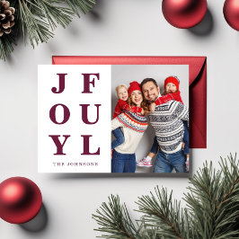 ブルゴーニュモダンーの楽しい写真クリスマス シーズンカード