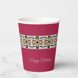 ブルゴーニュモダンーの模様 紙コップ