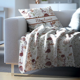 ブルゴーニュモダンーの野花 | ボホエレガントフローラ フリースブランケット