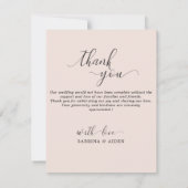 ブルゴーニュモダンーアイボリークリームピンクフローラ写真 サンキューカード (裏面)