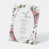 ブルゴーニュモダンーアイボリークリームピンク |バー結婚の 台座サイン (正面)