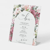 ブルゴーニュモダンーアイボリークリームピンク |バー結婚の 台座サイン (正面)