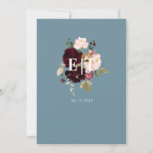 ブルゴーニュモダンーダスティブルー結婚式招待状 招待状 (裏面)