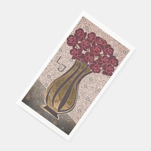 ブルゴーニュモダンーバラフローラ花瓶モノグラム結婚ズ (コーナー)