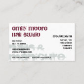 ブルゴーニュモダンーパープルネイルアートデザイナーマニキュア 名刺 (裏面)