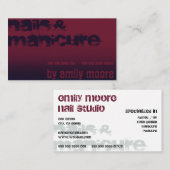 ブルゴーニュモダンーパープルネイルアートデザイナーマニキュア 名刺 (正面/裏面)