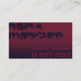 ブルゴーニュモダンーパープルネイルアートデザイナーマニキュア 名刺
