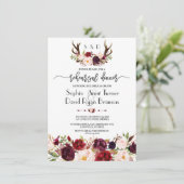 ブルゴーニュモダンーフローラ〔雄ジカの〕枝角リハーサルディナー 招待状 (スタンド正面)