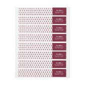 ブルゴーニュモダンーレッドパインウッドクリスマスホリデー ラップアラウンドラベル (シート)