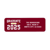 ブルゴーニュモダンー卒業差出人住所ラベル ラベル (正面)