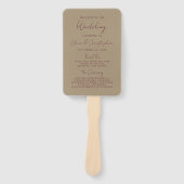 ブルゴーニュモダンー手書き金ゴールド結婚式 プログラム ハンドファン (正面)