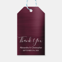 ブルゴーニュモダンー結婚クランベリー ギフトタグ