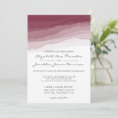 ブルゴーニュモダンー色の灰色の結婚水色 招待状 (スタンド正面)