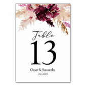 ブルゴーニュモダンー赤面ピンクフローラ テーブルナンバー (正面)