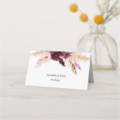 ブルゴーニュモダンー赤面ピンクフローラ プレイスカード (裏面)