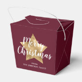 ブルゴーニュモダンー金ゴールドスタークリスマス フェイバーボックス (裏面サイド)