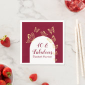 ブルゴーニュモダンー金ゴールド蝶の素晴らしい誕生日 スタンダードカクテルナプキン (インサイチュ)