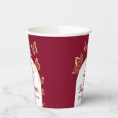 ブルゴーニュモダンー金ゴールド蝶の素晴らしい誕生日 紙コップ (左)