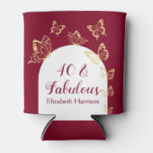 ブルゴーニュモダンー金ゴールド蝶の素晴らしい誕生日 缶クーラー (正面)